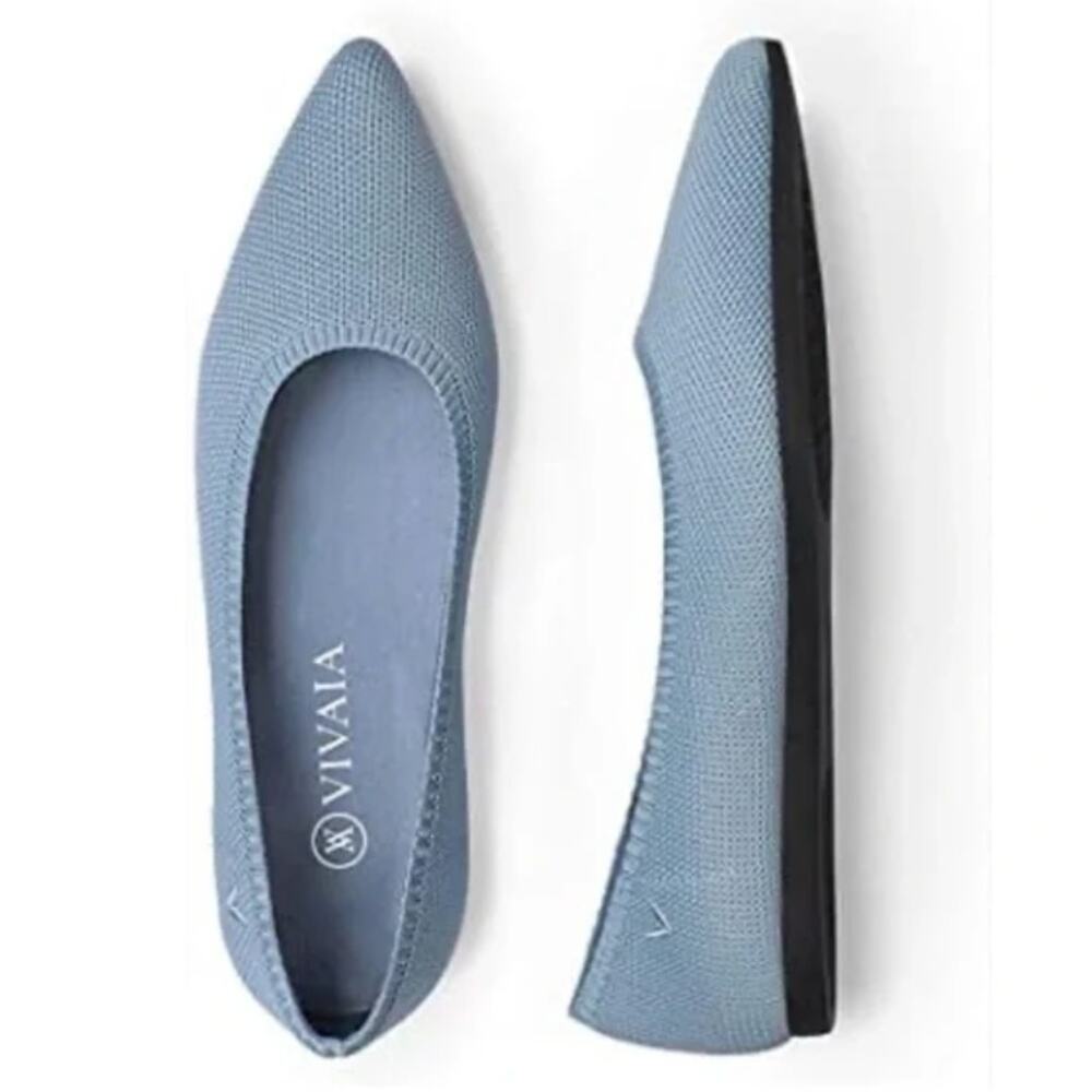 VIVAIA Light Blue Aria 2.0 Casual Pointed Toe Ballet Flat sz 41 US 11